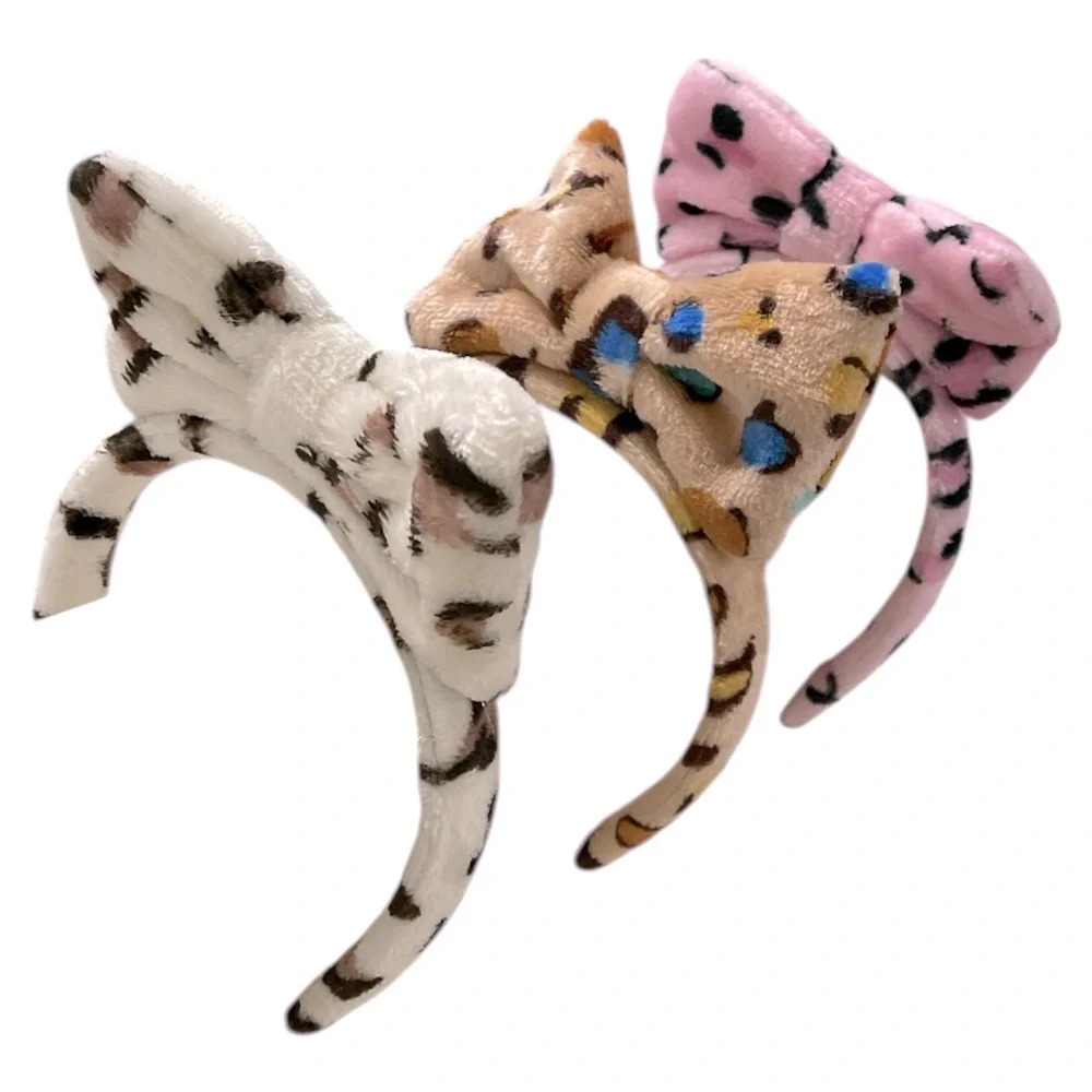 ANIMAL PRINT TAN SPA BOW HEADBAND
